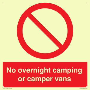 No overnight camping or camper vans